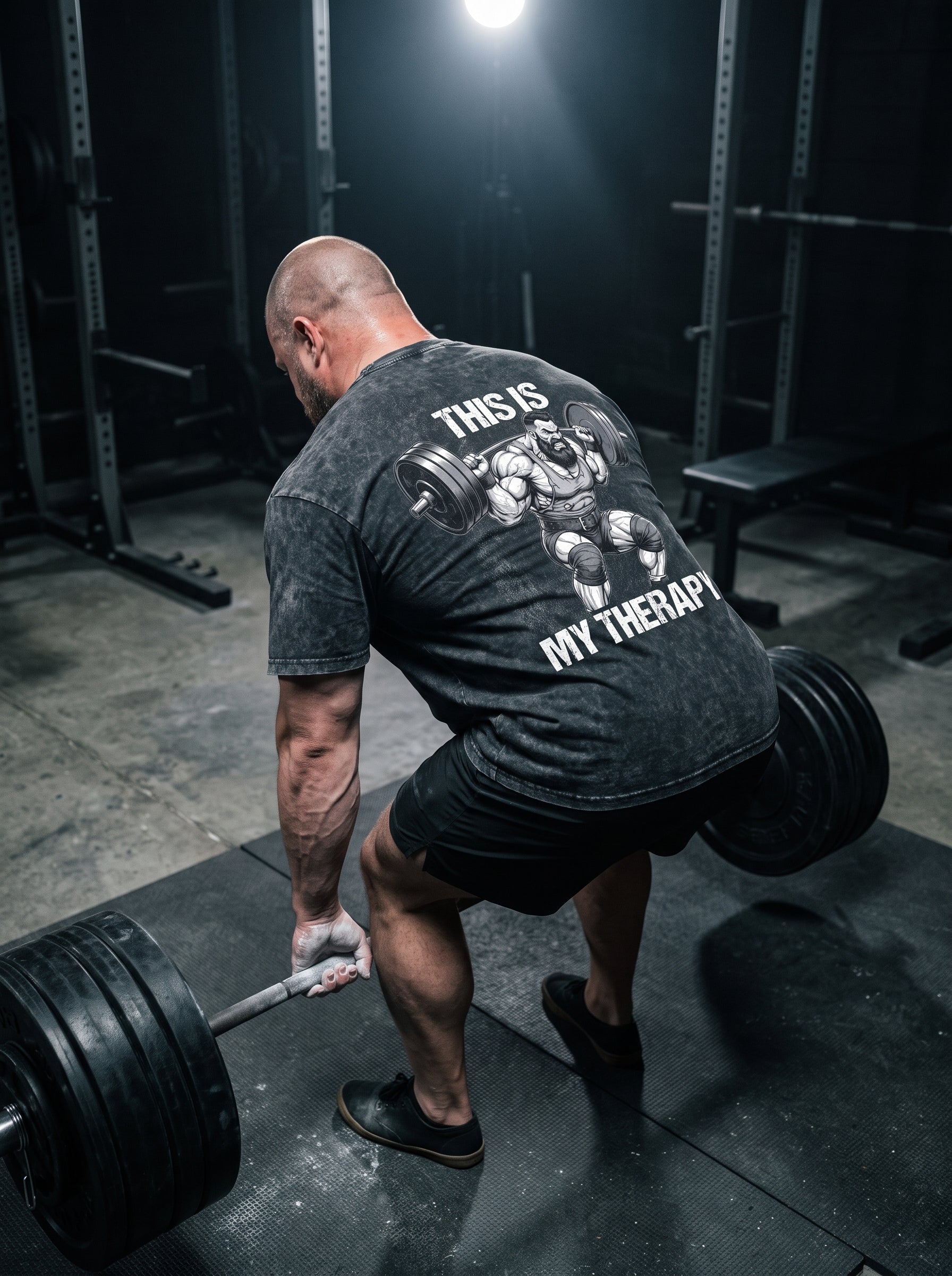 This Is My Therapy Powerlifter Washed T-Shirt 11561