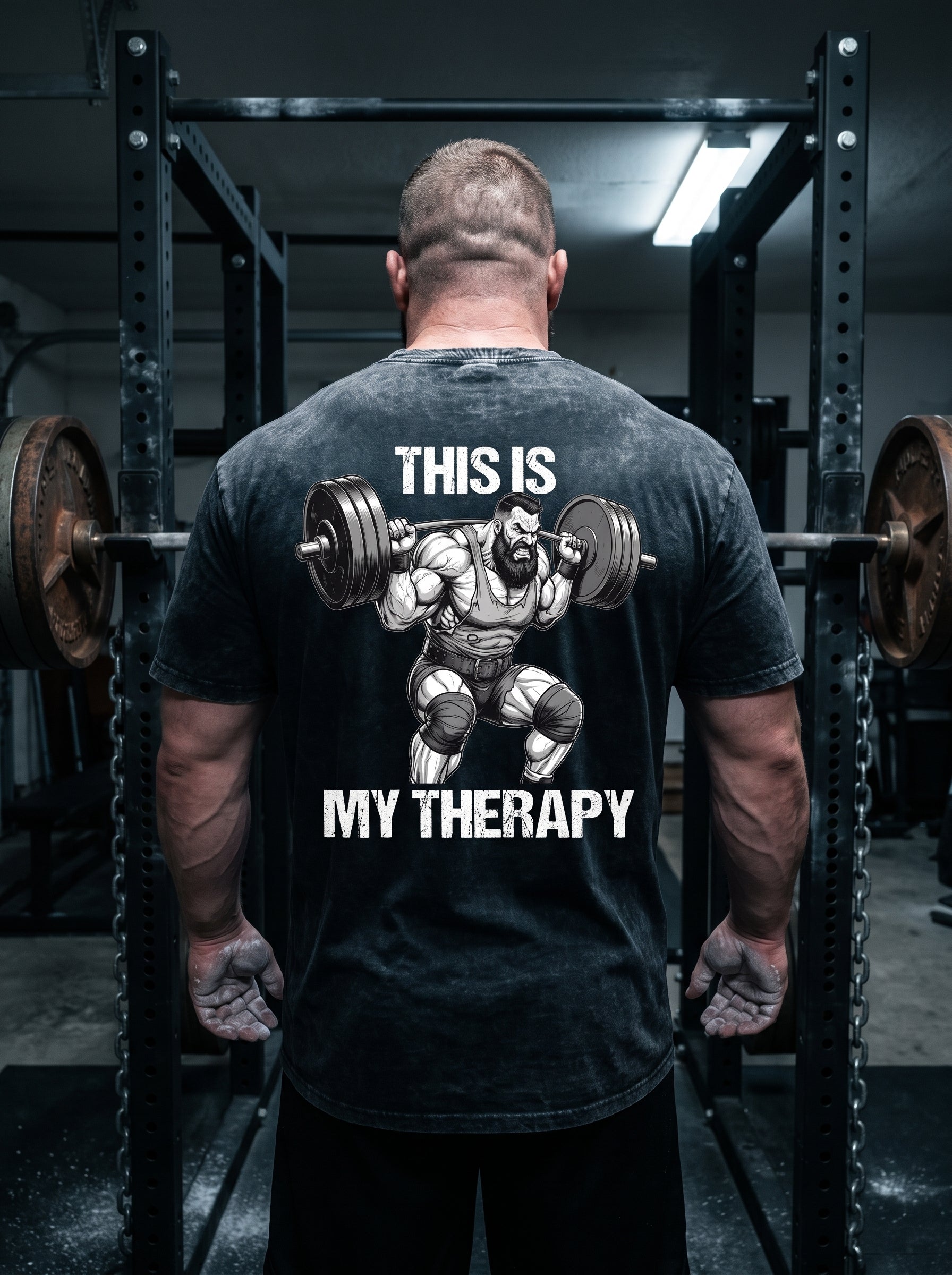 This Is My Therapy Powerlifter Washed T-Shirt 11561
