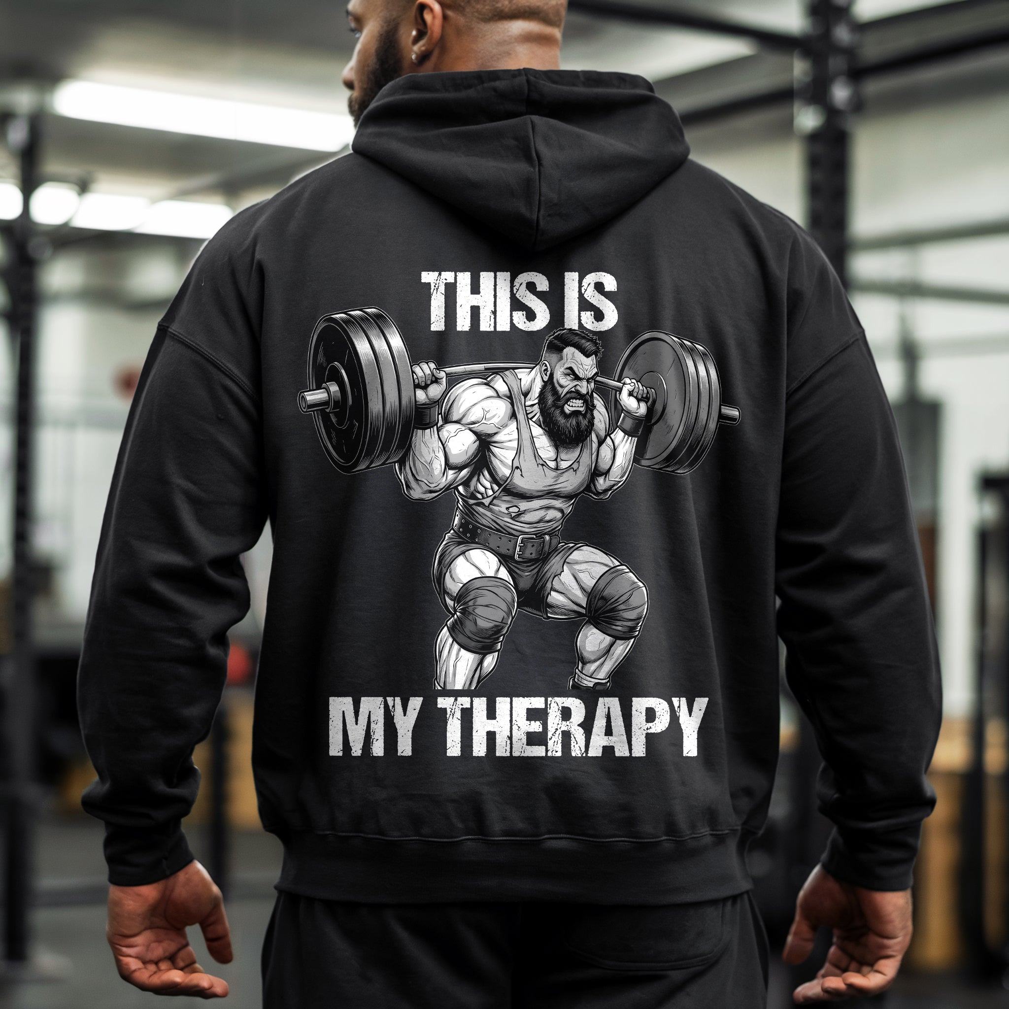 This Is My Therapy Powerlifter Gym Hoodie 11562