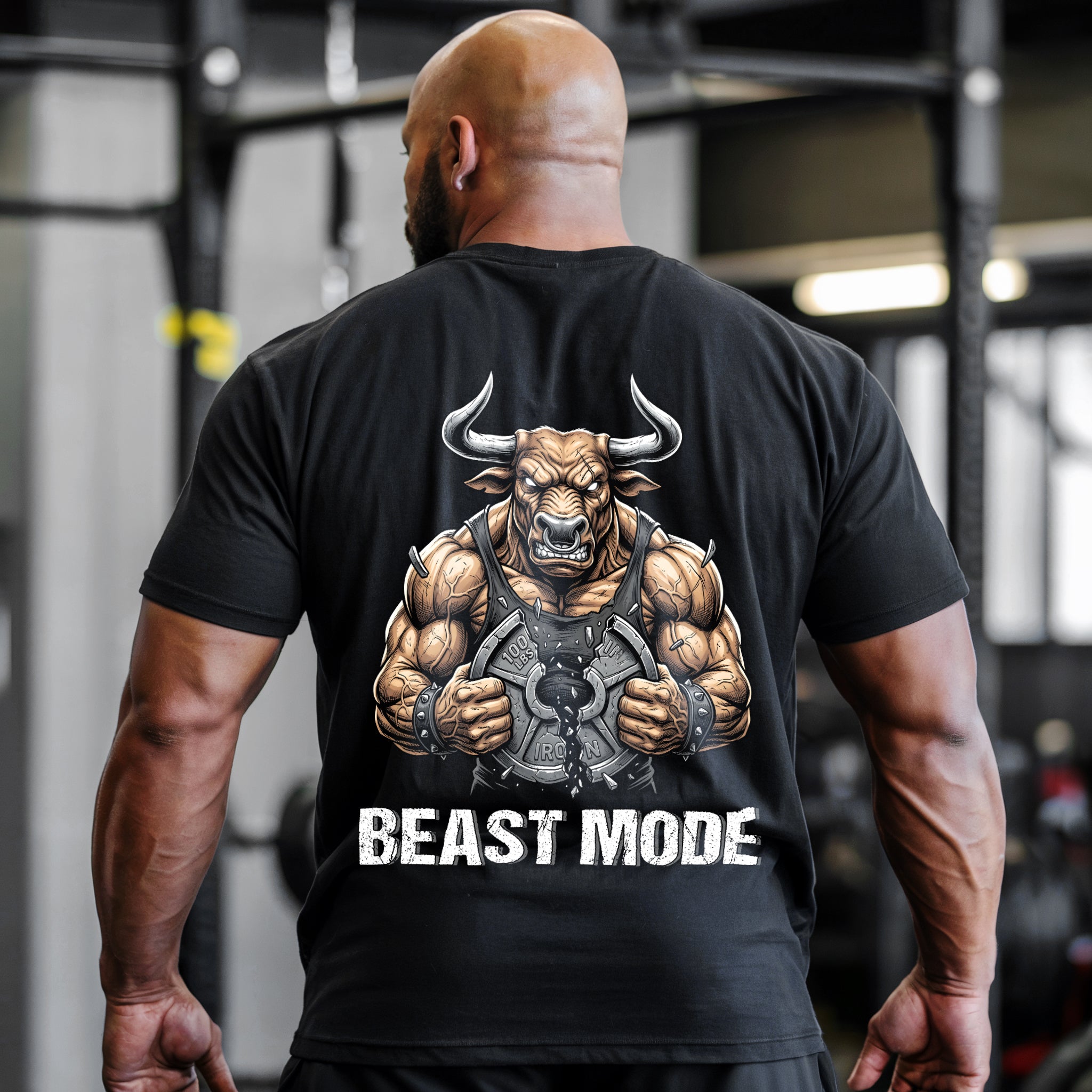 Beast Mode Bull Weightlifting Gym T-shirts 11564