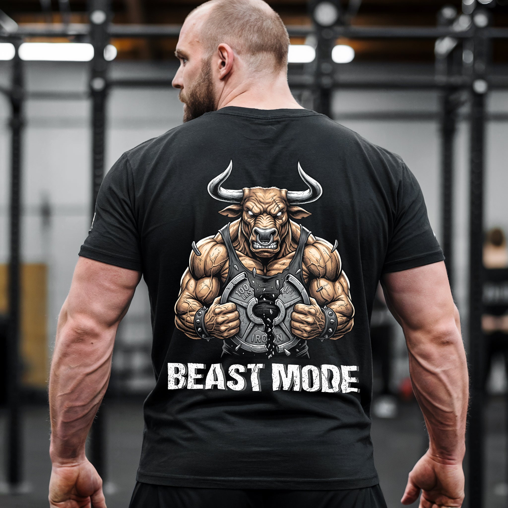 Beast Mode Bull Weightlifting Gym T-shirts 11564