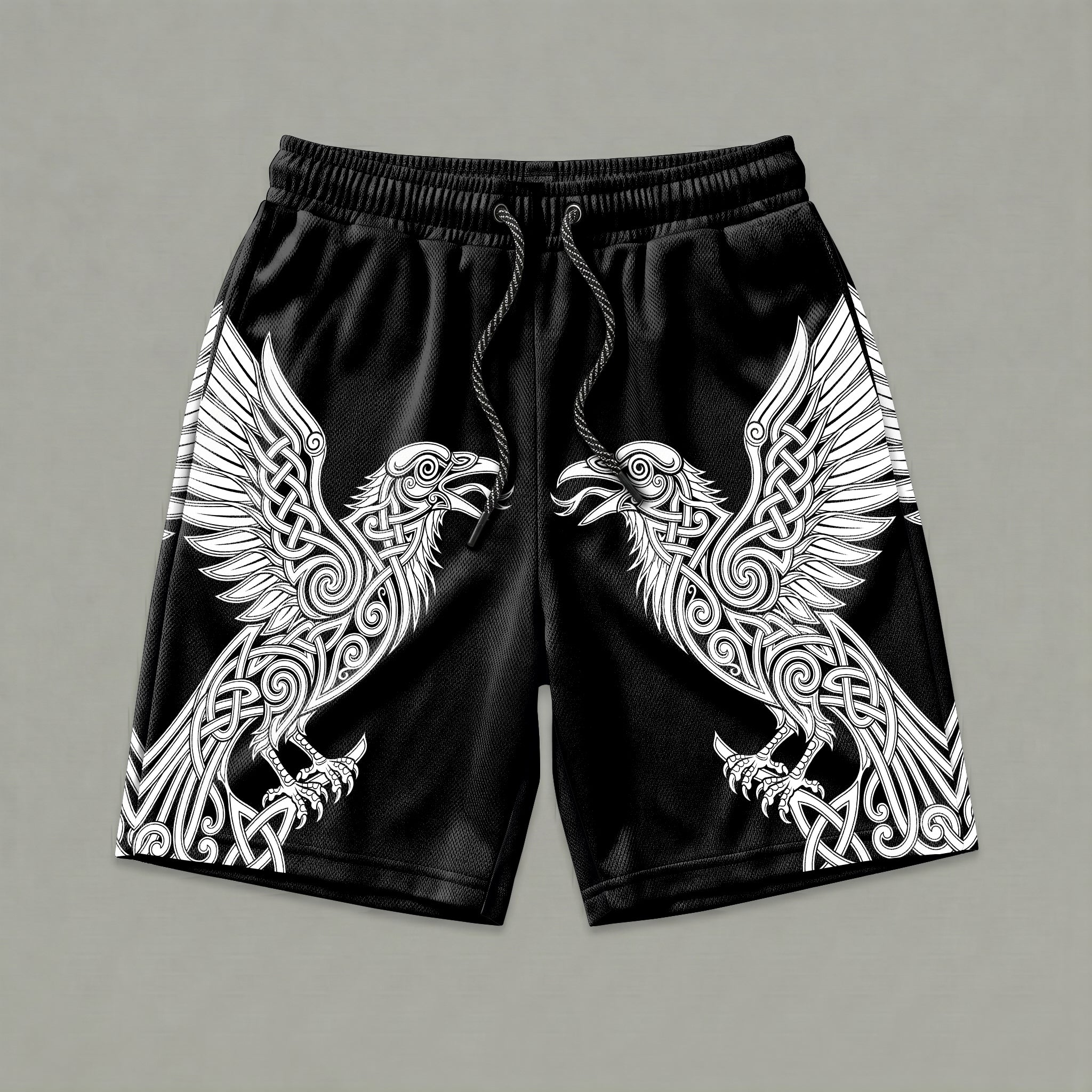 Odin's Twin Ravens Men's Gym Shorts 11567