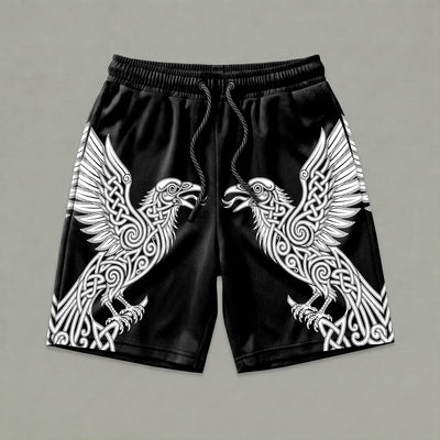 Odin's Twin Ravens Men's Gym Shorts 11567