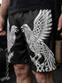 Odin's Twin Ravens Men's Gym Shorts 11567