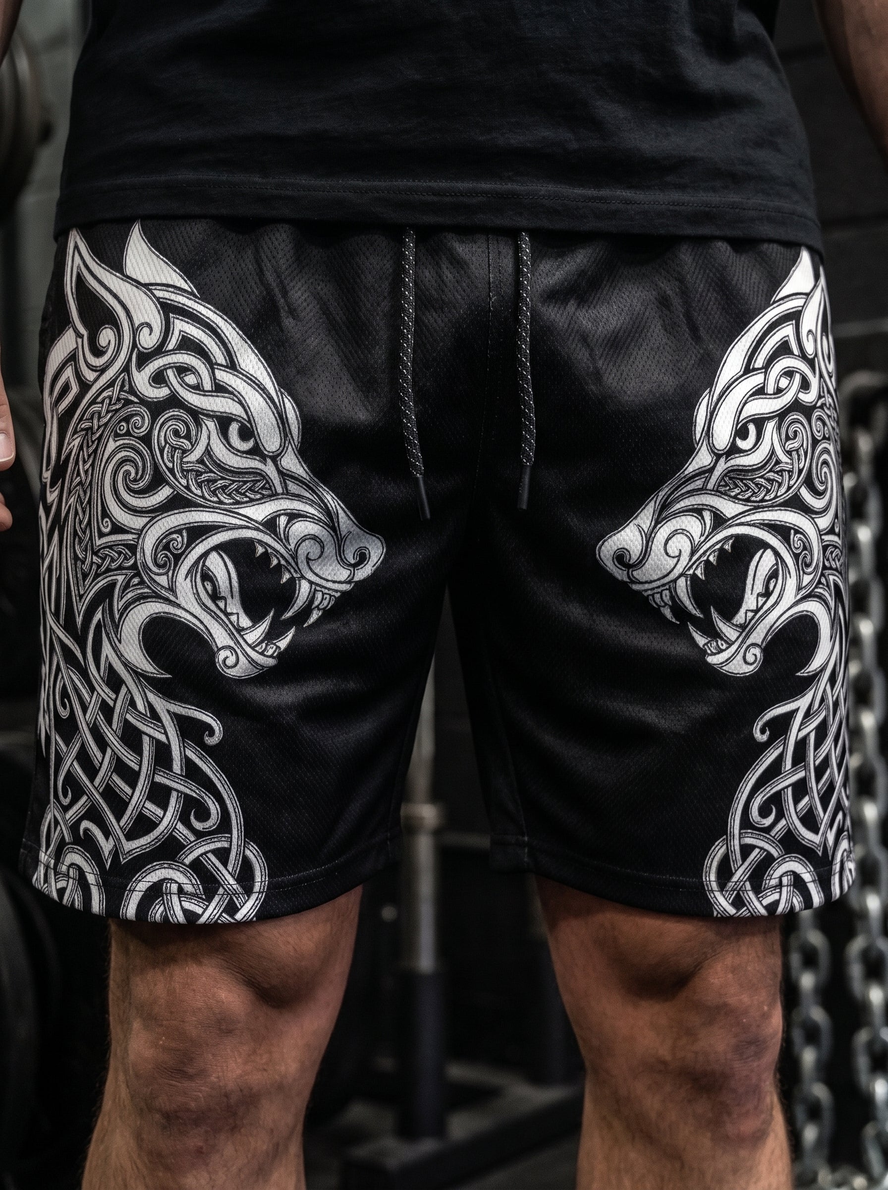 Unchained Fenrir Wolf Men's Gym Shorts 11568