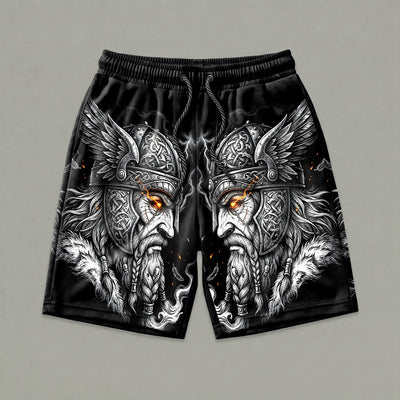 Wrath of Valhalla Viking Warrior Men's Gym Shorts 11569