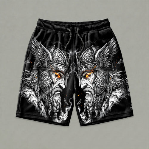 Wrath of Valhalla Viking Warrior Men's Gym Shorts 11569