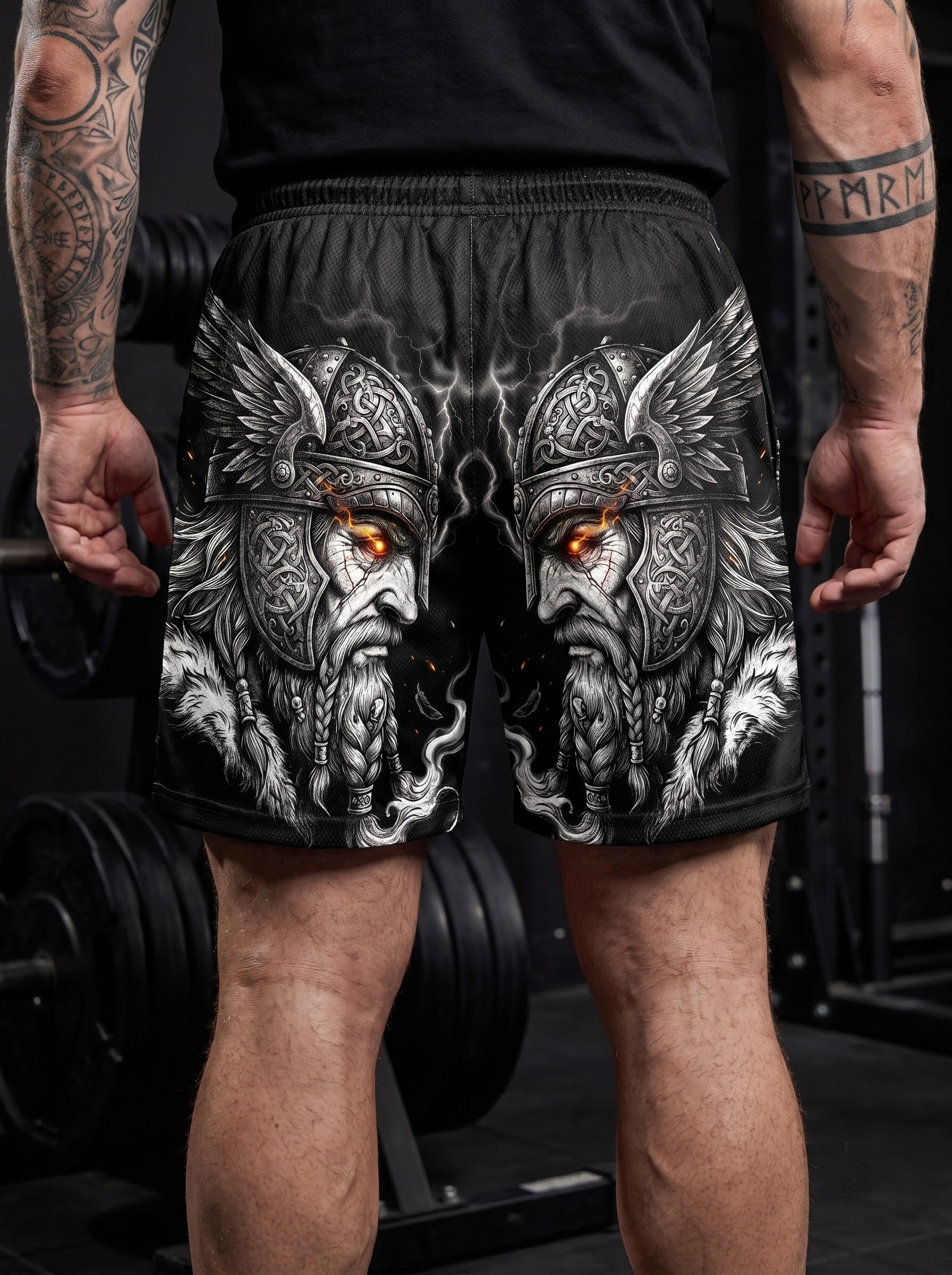 Wrath of Valhalla Viking Warrior Men's Gym Shorts