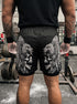 Roaring Jaguar Knight Aztec Skull Men's 2 in 1 Gym Shorts