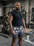 See No Evil Three Wise Skulls Men's 2 in 1 Gym Shorts