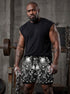 See No Evil Three Wise Skulls Men's 2 in 1 Gym Shorts