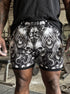 See No Evil Three Wise Skulls Men's 2 in 1 Gym Shorts