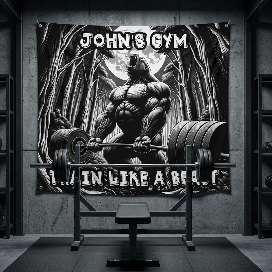 Gorilla in Jungle Gym Flag Train Like a Beast 11314