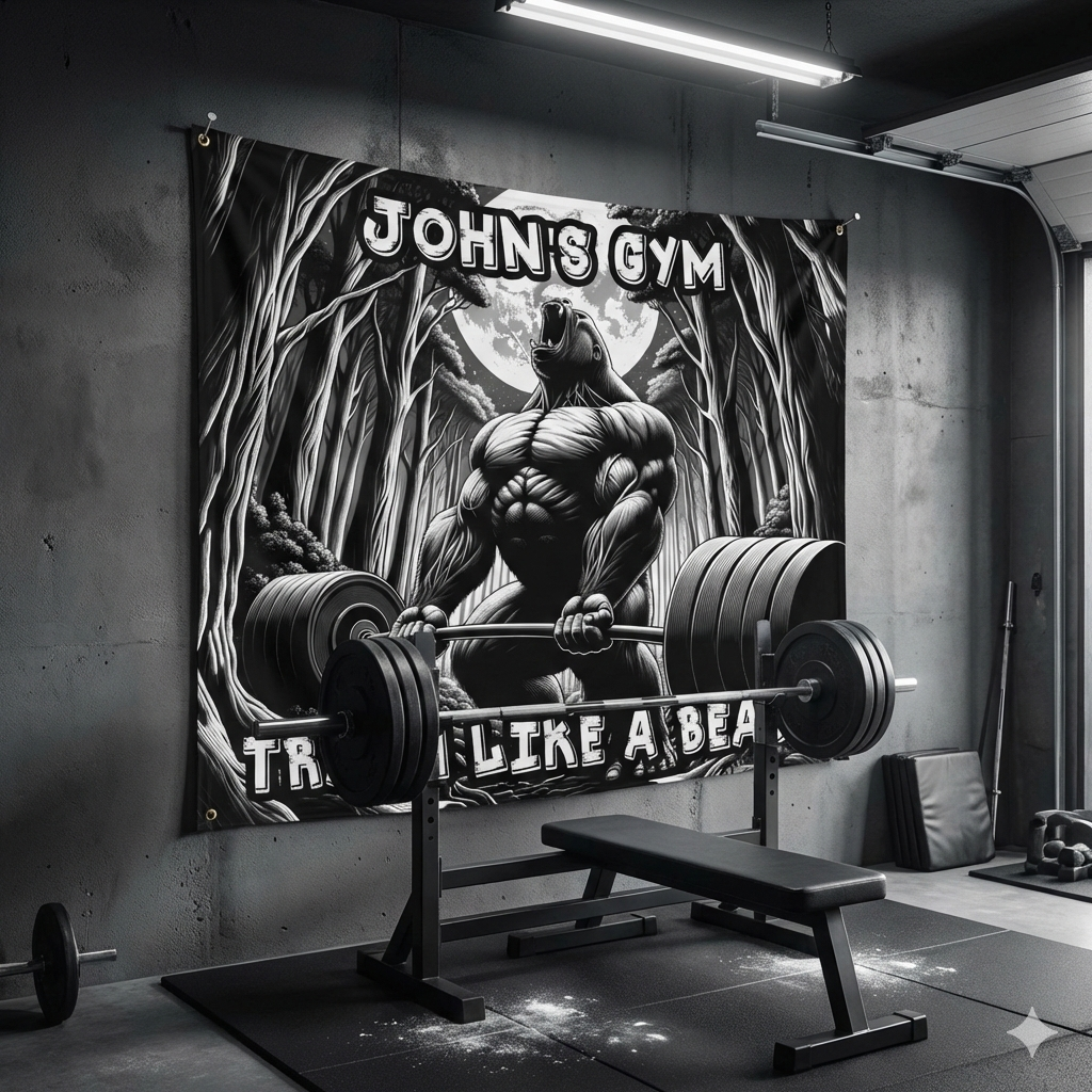 Gorilla in Jungle Gym Flag Train Like a Beast 11314