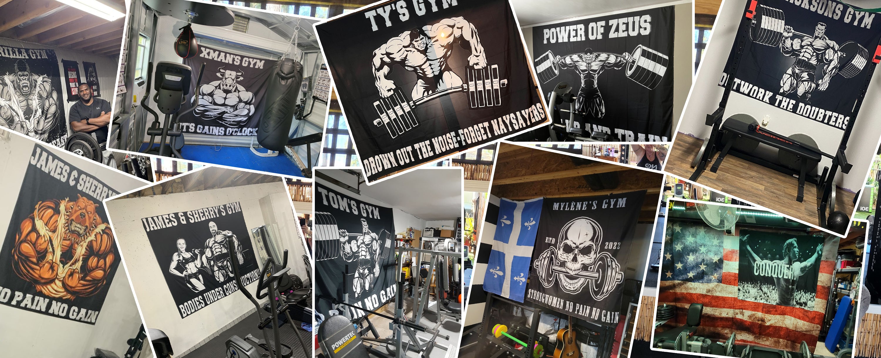 GYM FLAGS FOR HOME GYM DECOR