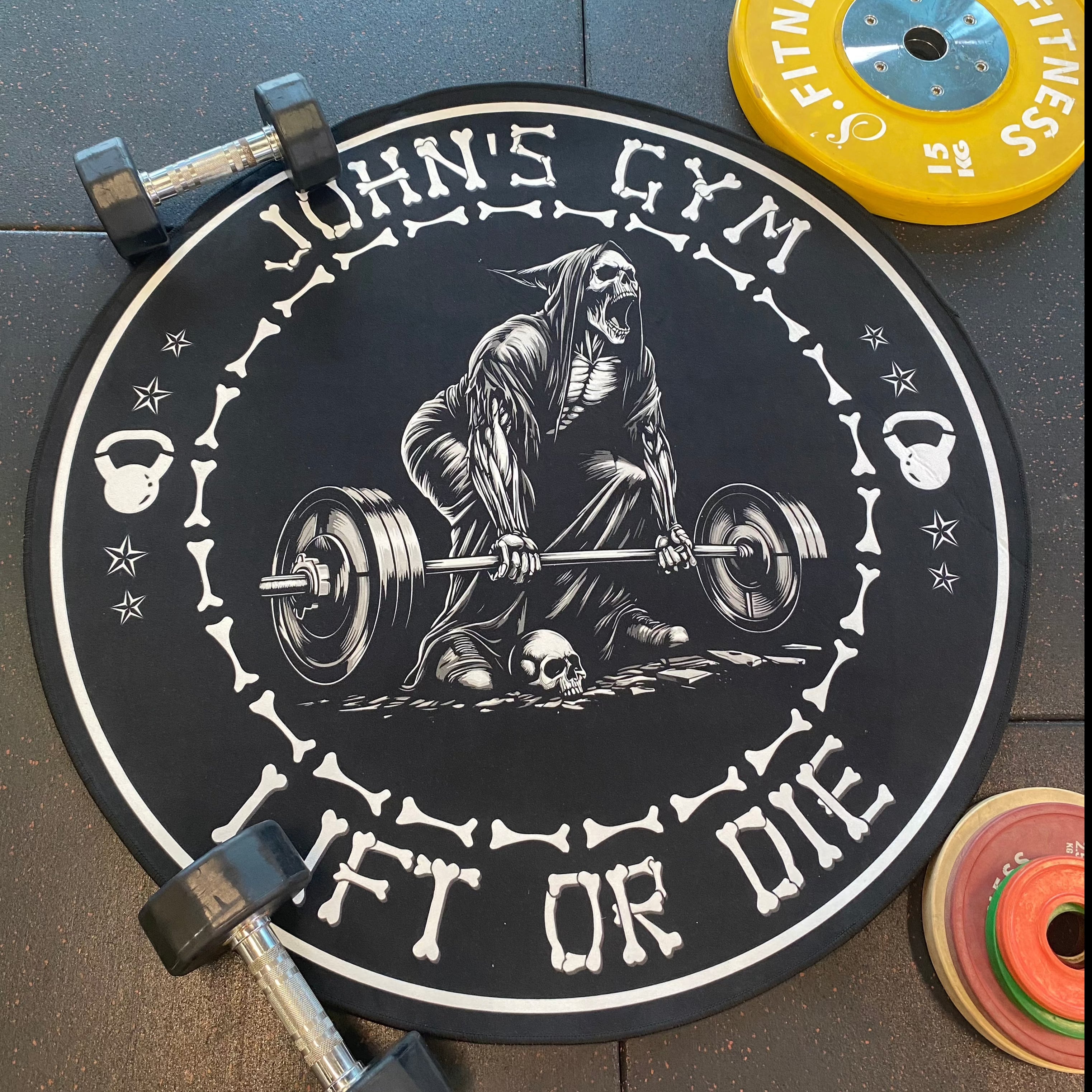 Custom Gym Round Rug Grim Reaper Lift Or Die 11334