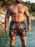 American Flag Skulls Men's Gym Shorts 11550