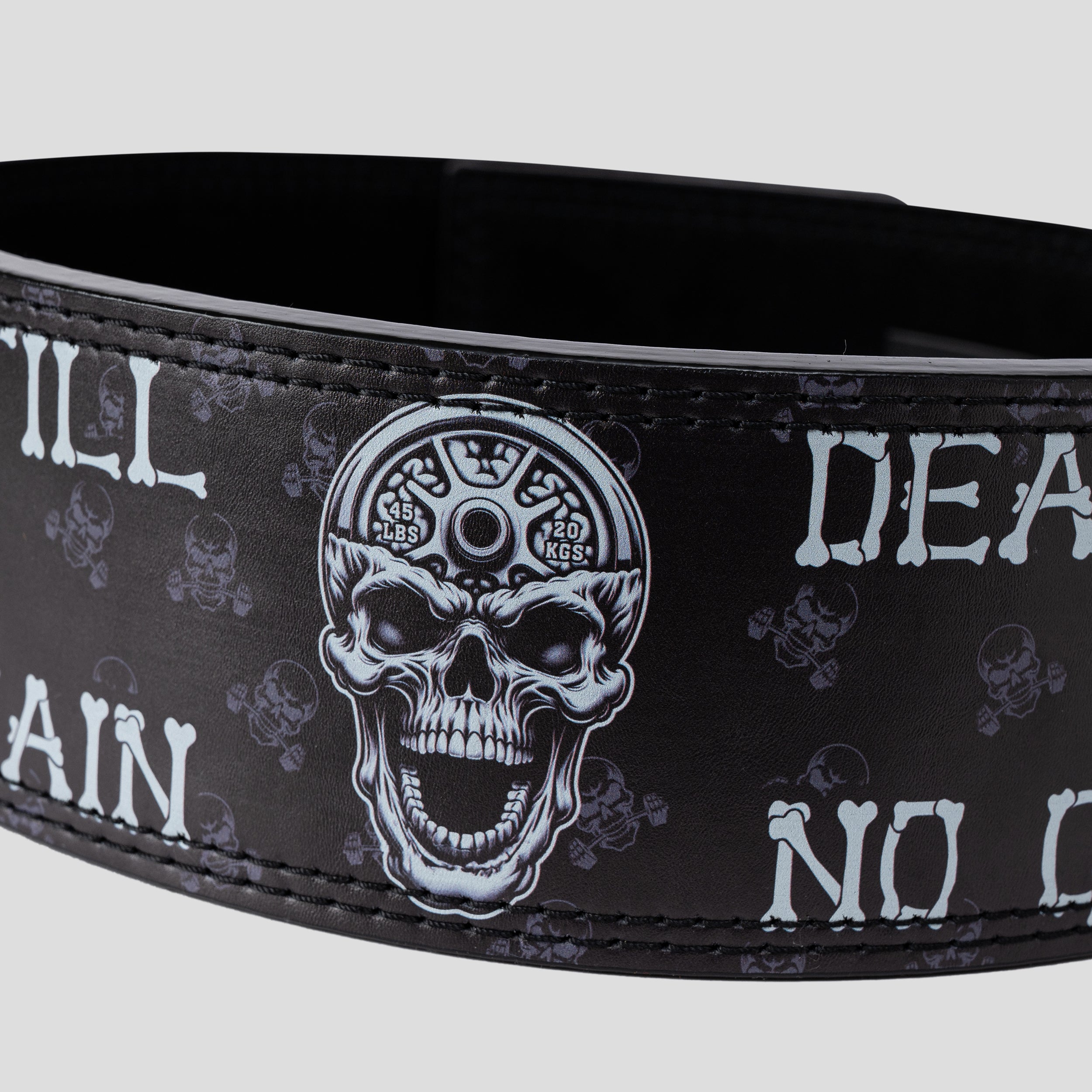 Personalized Skull Weight Lifting Belt Train Till Death 11331