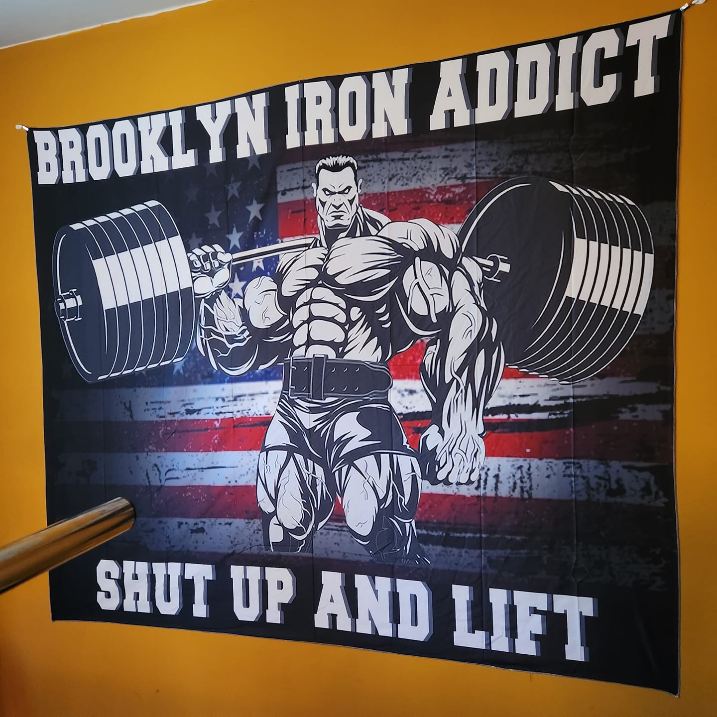 Weight Lifting American Flag for Home Gym Decor