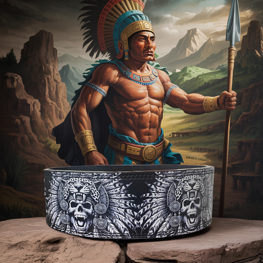 Savage Aztec Jaguar Warrior - Customizable Powerlifting Belt 11399