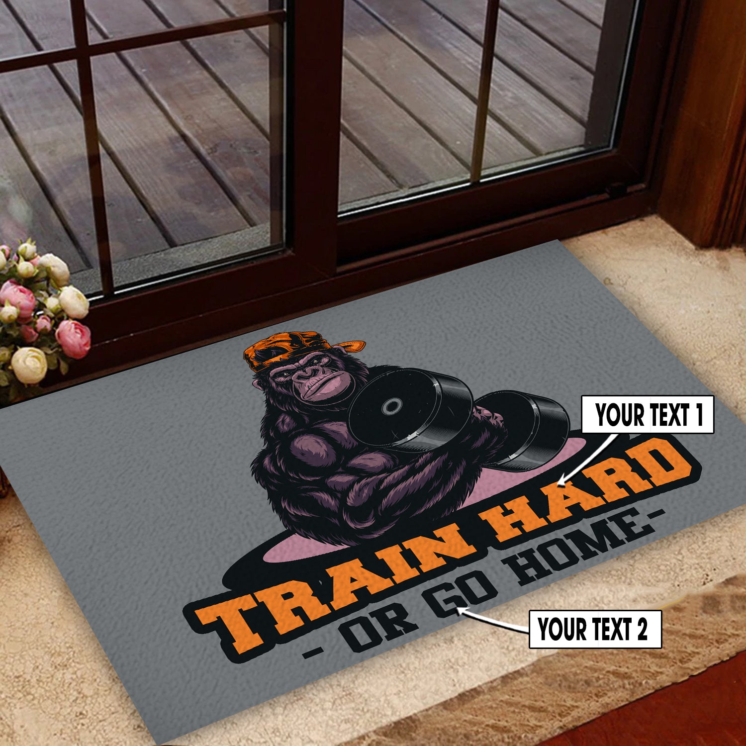 Personalized Gorilla Lifting Doormat for Home Gym Decor