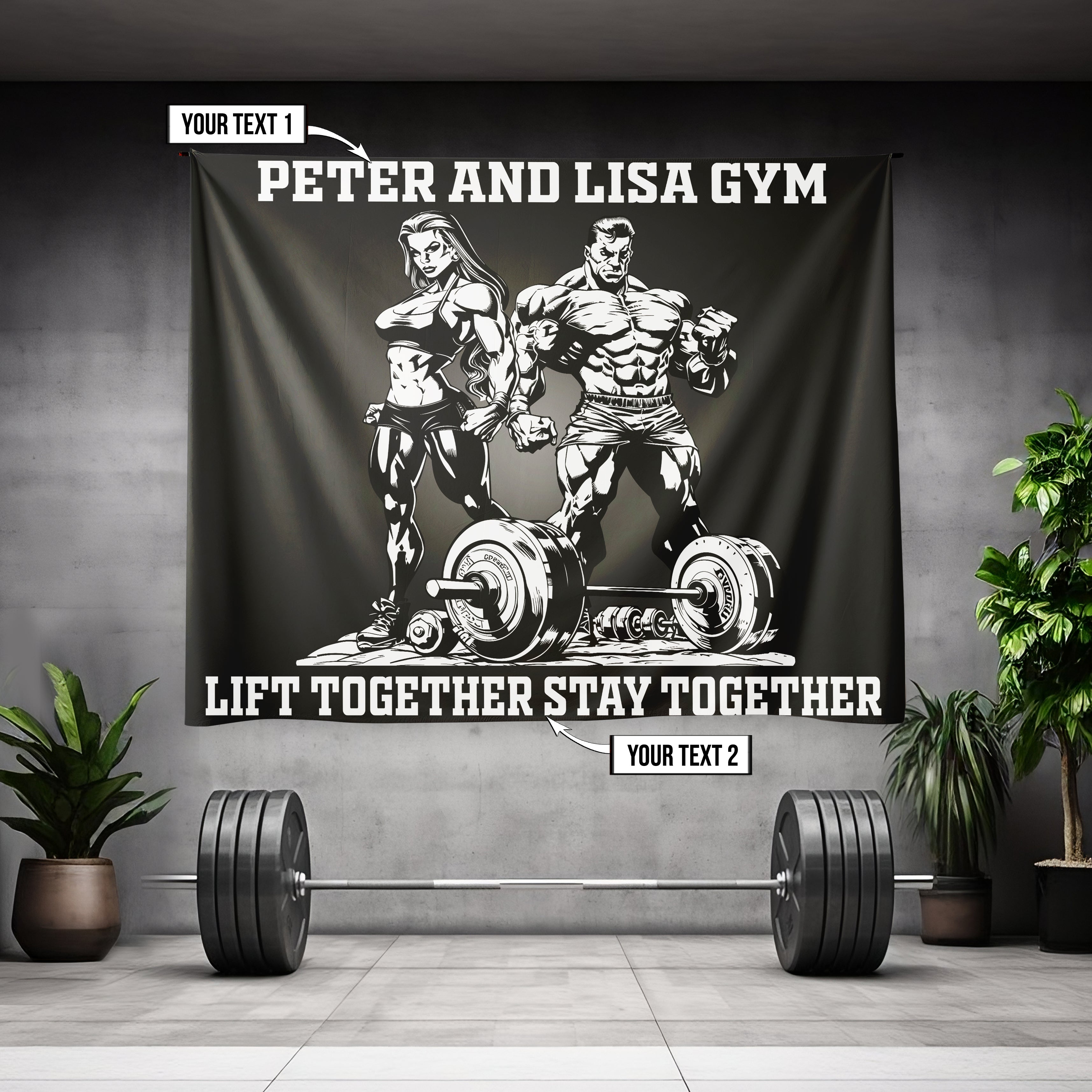 Couple Home Gym Flag Lift Together Stay Together
