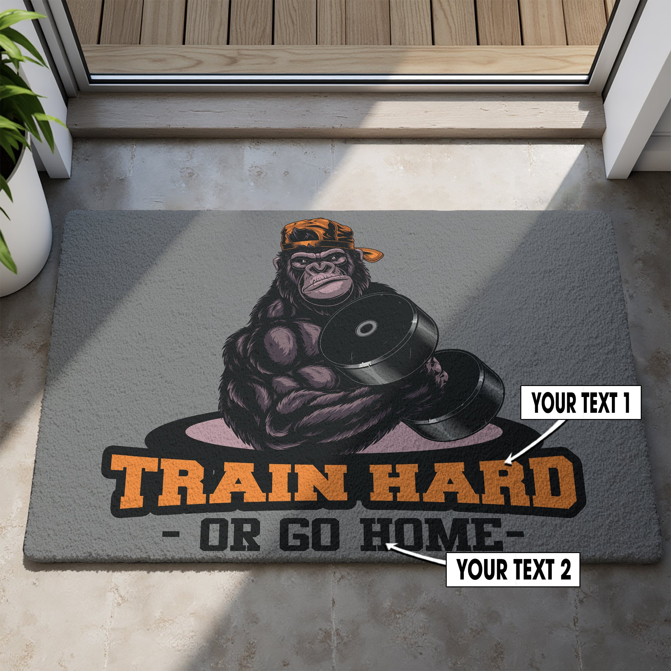 Personalized Gorilla Lifting Doormat for Home Gym Decor 11419