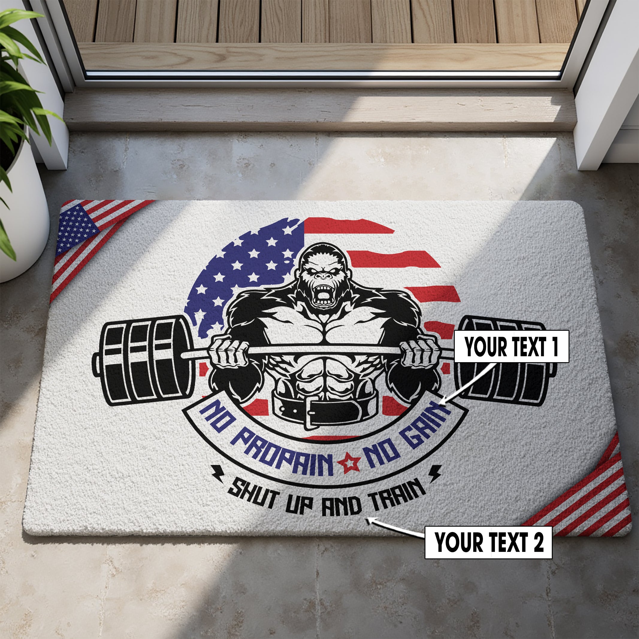 Personalized Gorilla Lifting Doormat for Home Gym Decor 11418