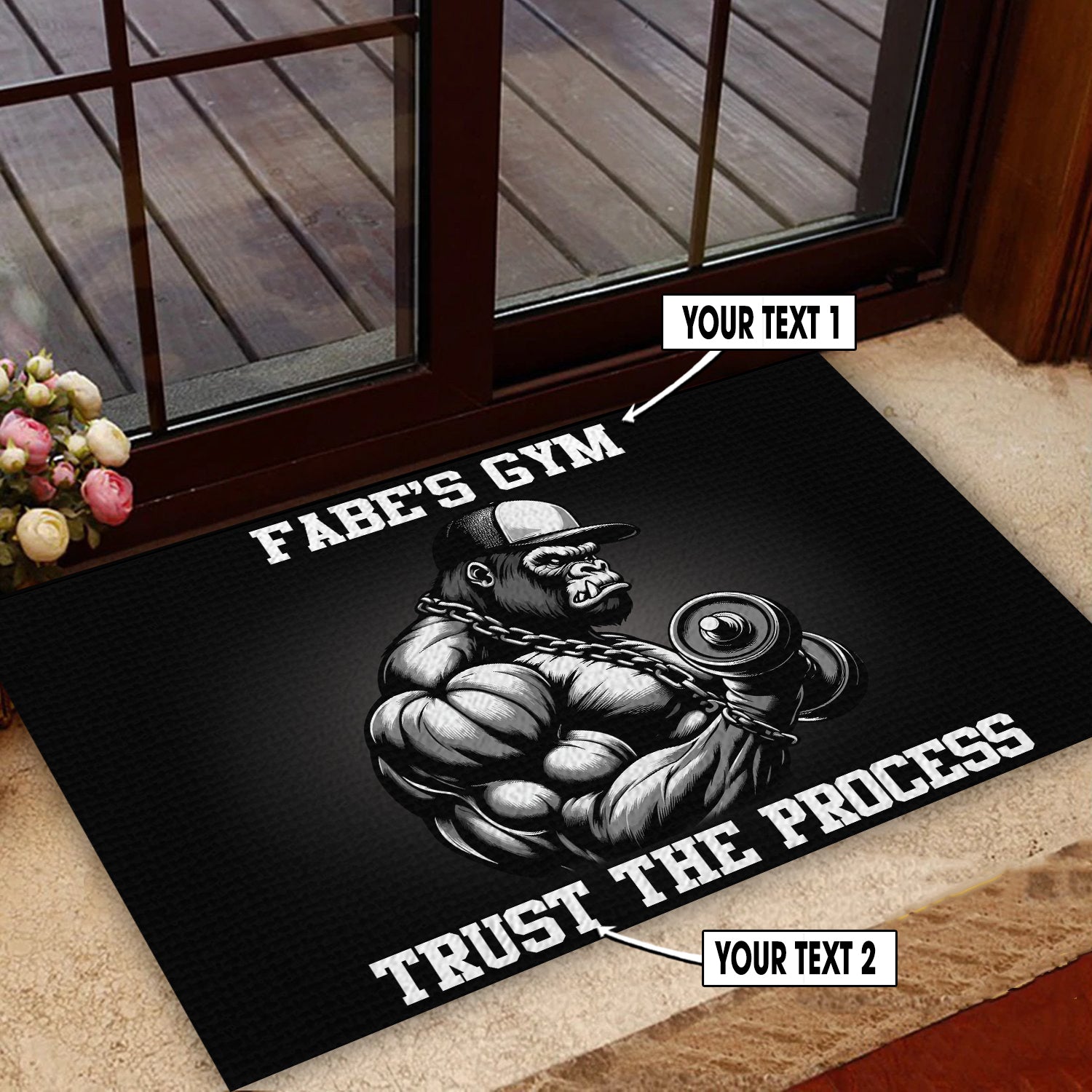 Personalized Gorilla Lifting Doormat for Home Gym Decor 11416