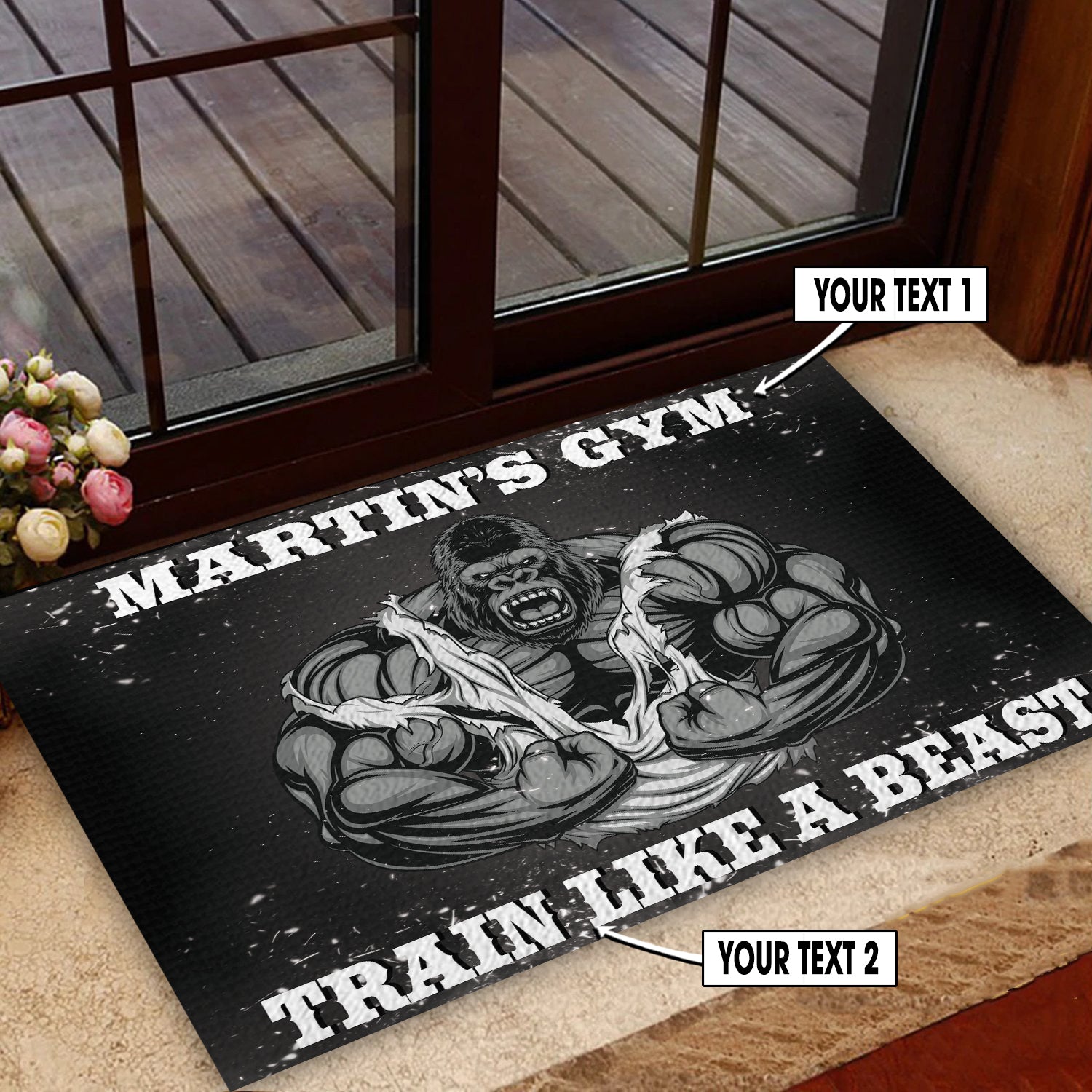 Personalized Gorilla Lifting Doormat for Home Gym Decor