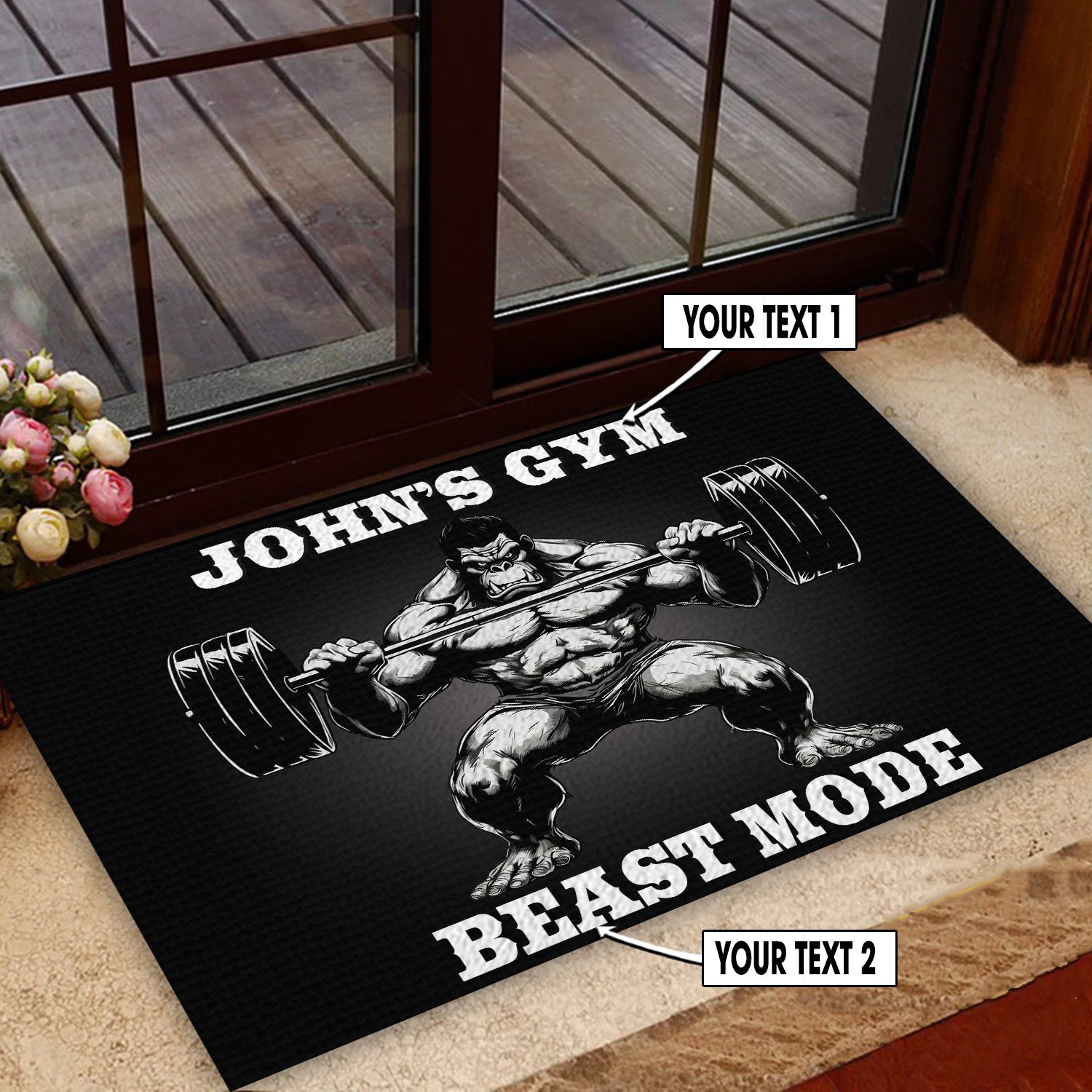 Personalized Gorilla Lifting Doormat for Home Gym Decor 11417