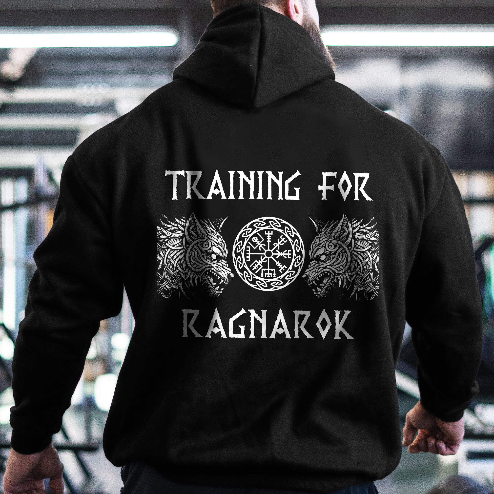 Norse Fenrir & Vegvisir Gym Hoodie 11421