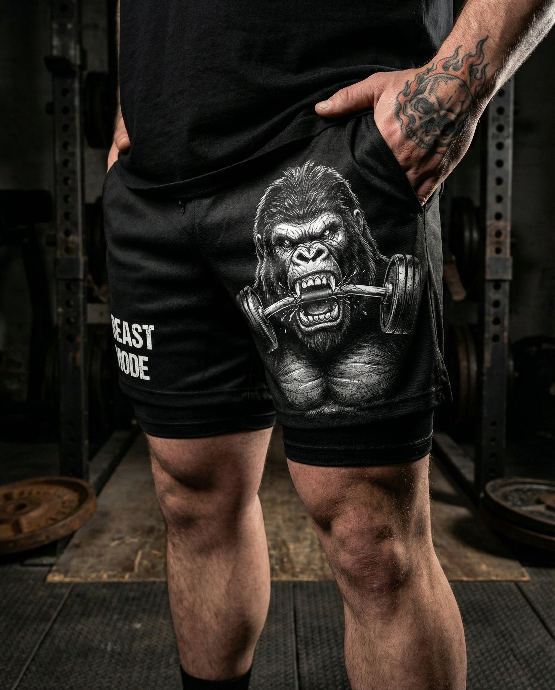 Silverback Strength 2-in-1 Gorilla Gym Shorts Breathable 11516