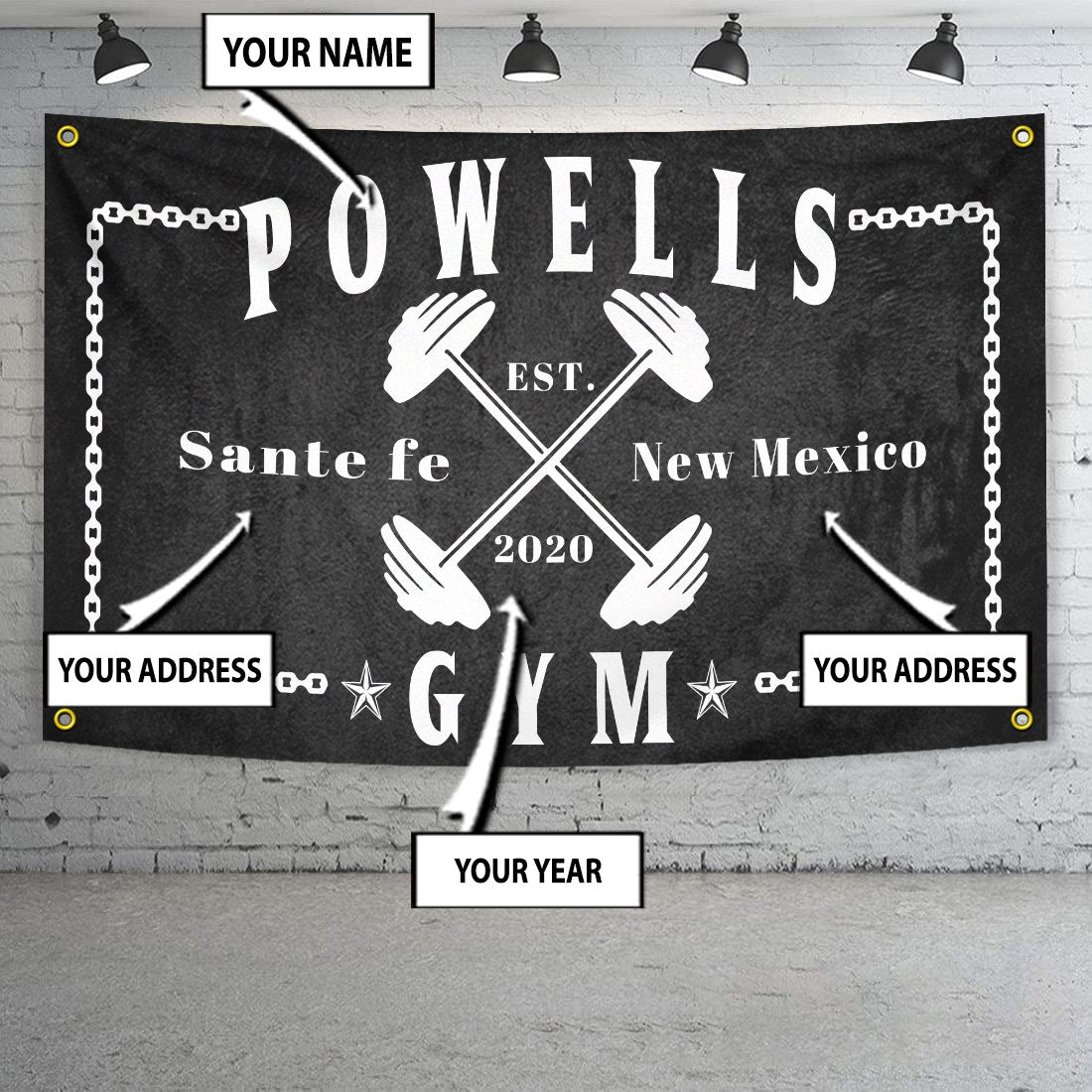 Personalized Home Gym Decor Motivational Quotes Flag Banner 10695