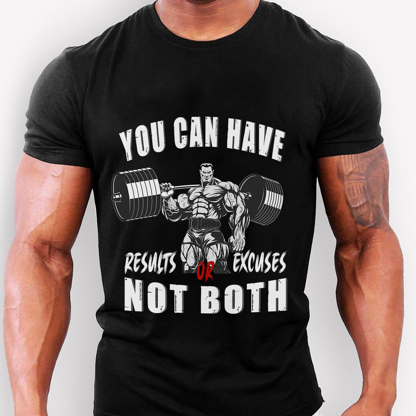 Gym T-shirts Motivation Quotes Weightlifting Gifts Results or Excuses