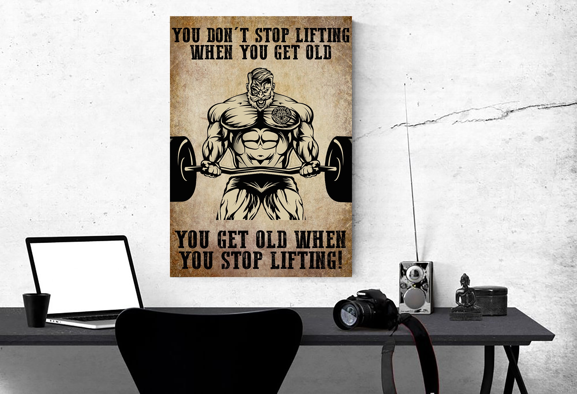 Stop Young! – Vintage Wall | Style Poster Lifting, Stay Art Don\'t – Bodybuilding Canvas My Pride