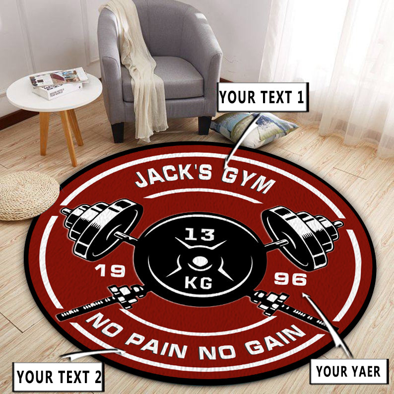 Personalized Home Gym Decor Motivational Quotes Round Rug, Carpet