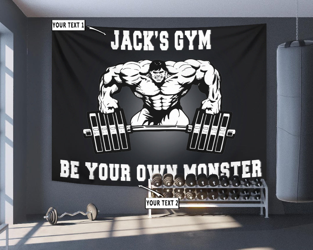 Personalized Bodybuilding Home Gym Decor Hulk Banner Flag Tapestry