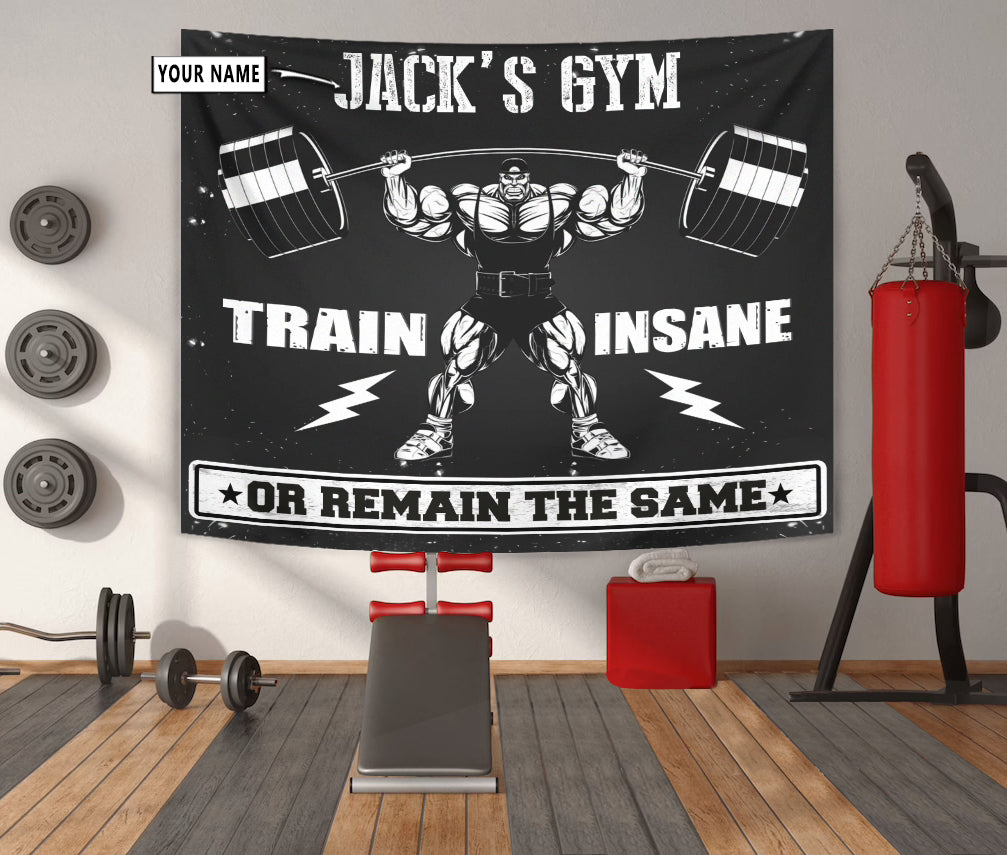 Personalized Home Gym Decor Banner Flag Tapestry