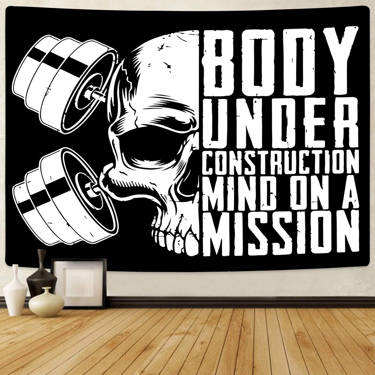 Personalized Home Gym Decor Motivational Quotes Banner Flag Tapestry
