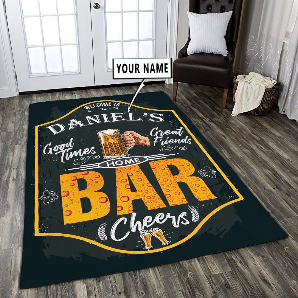 Personalized Bar, Decor for Home Bar, Man Cave Rug, Carpet