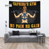 Personalized Fitness Home Gym Decor Girl No Pain No Gain Banner Flag Tapestry