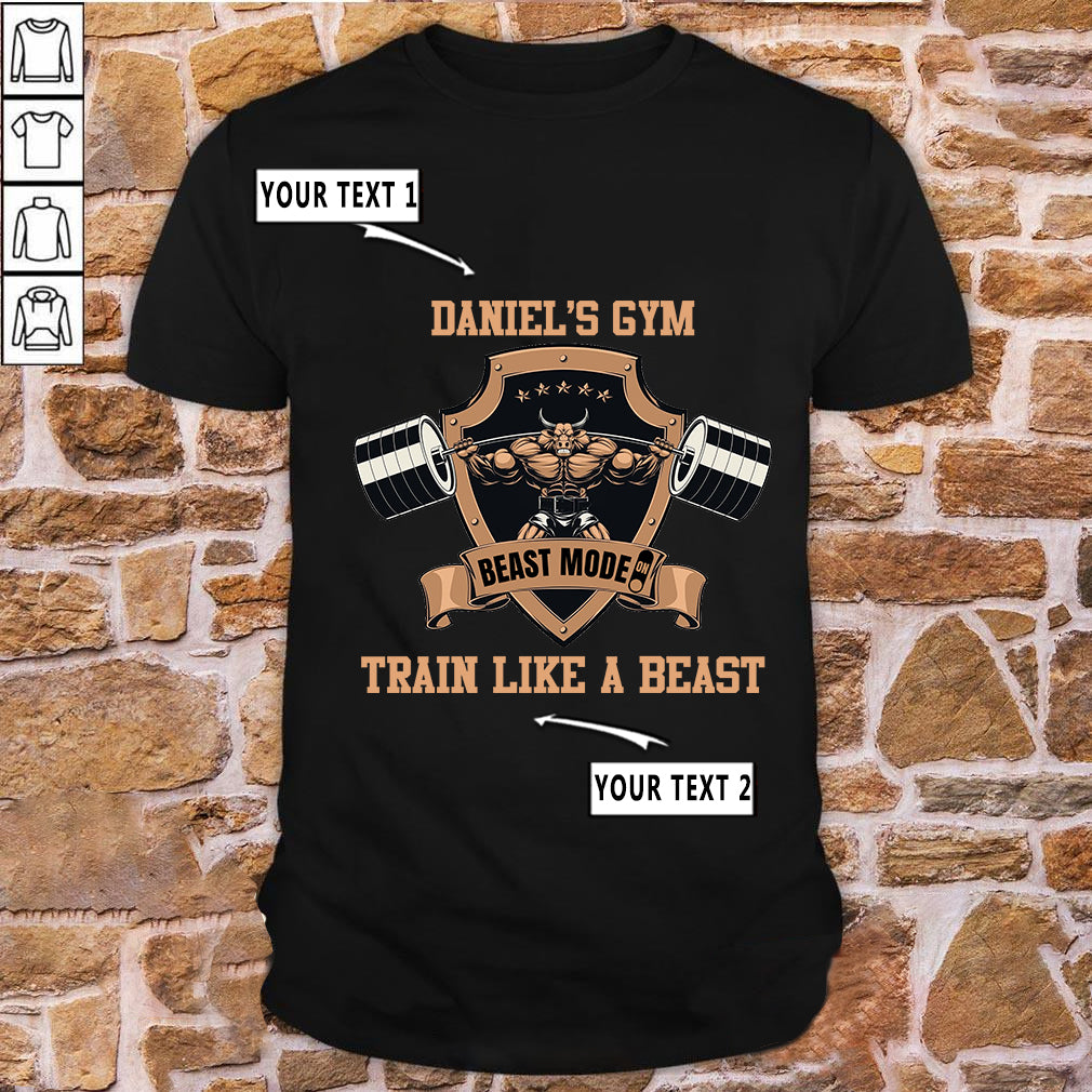 Personalized Bodybuilding Gym T-Shirt Train Like A Beast 10948
