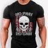 Gym T-shirts Skull Weightlifting Motivation Quotes No Pain No Gain