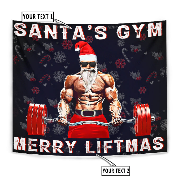 Personalized Fitness Home Gym Decor Liftmas Banner Flag Tapestry