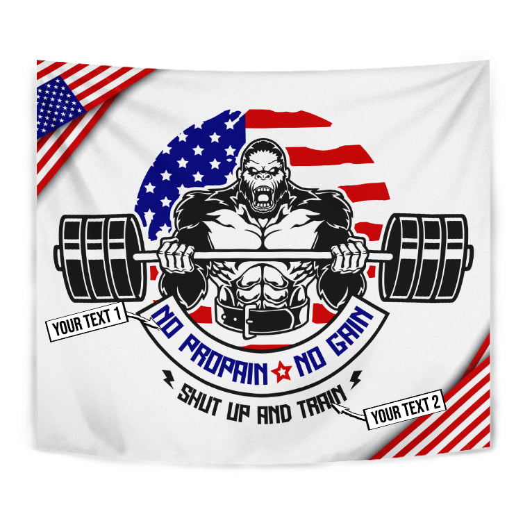 Personalized Gorilla with Barbell Home Gym Flags Banner Gift 11193