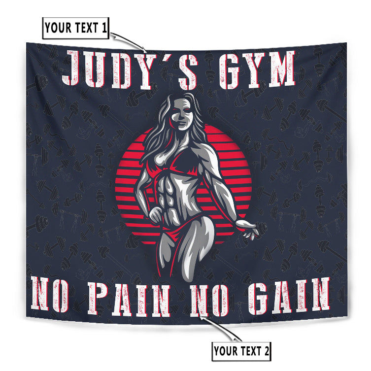 Personalized Fitness Home Gym Decor Woman Bikini Banner Flag Tapestry