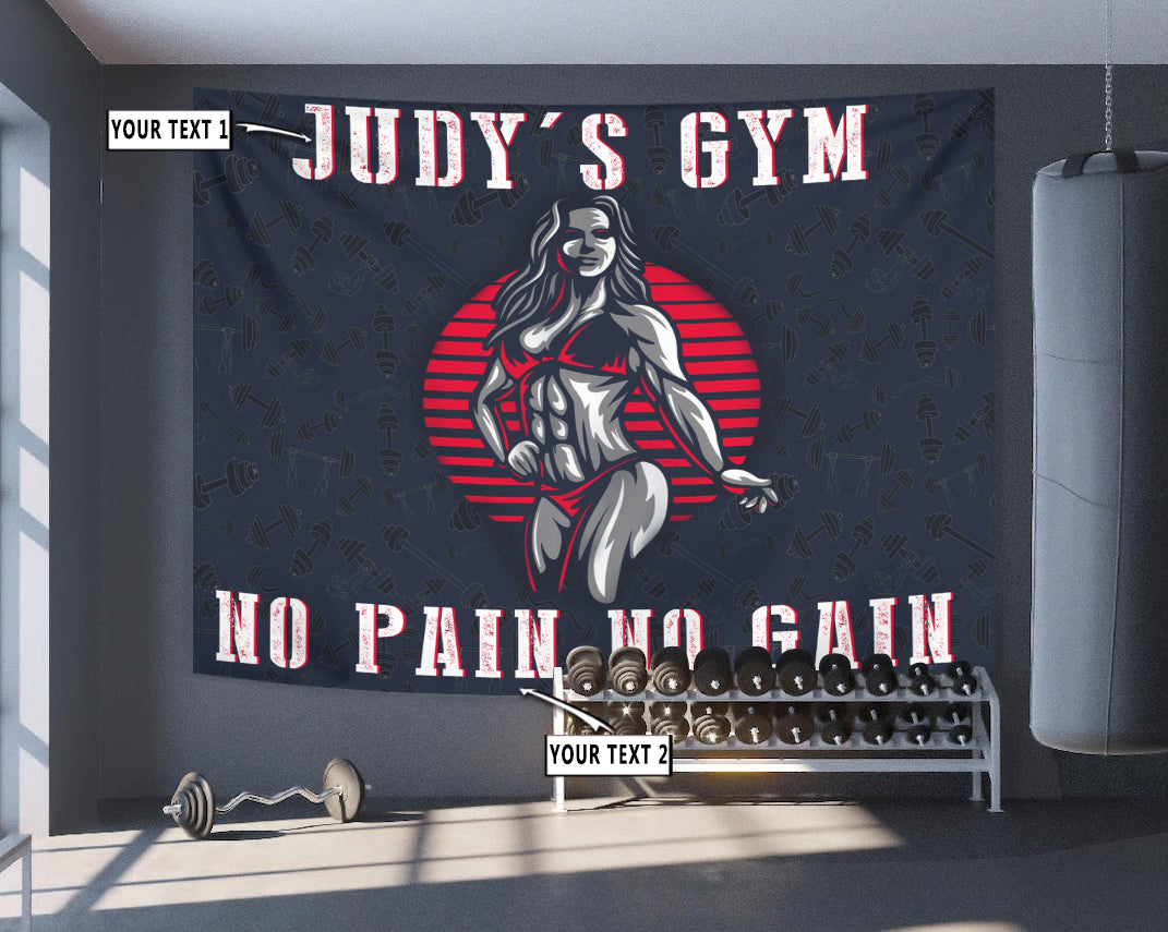 Personalized Fitness Home Gym Decor Woman Bikini Banner Flag Tapestry
