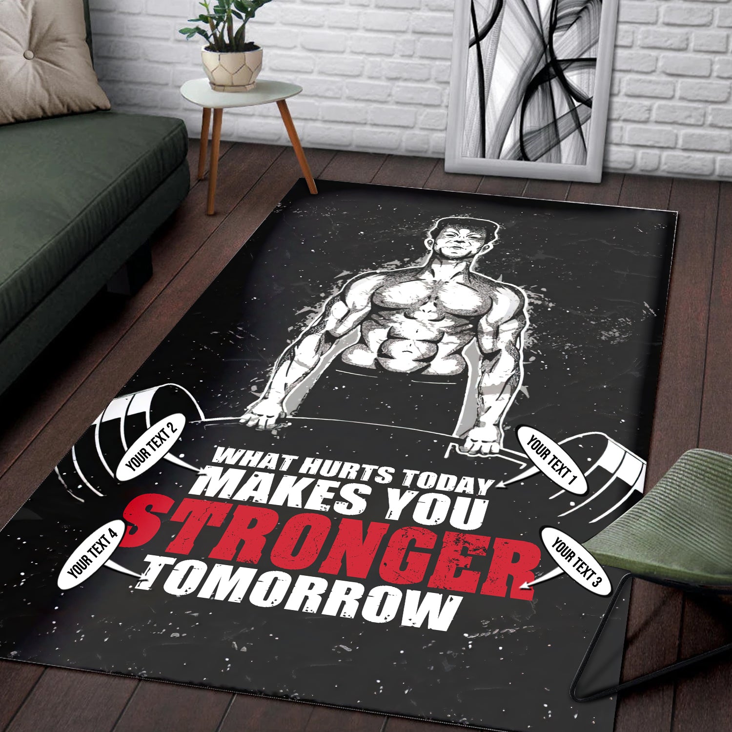 Personalized Gym Room Area Rug