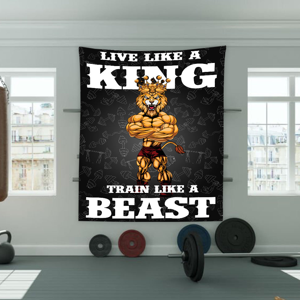 Home Gym Decor Lion King Wall Art Banner Flag Tapestry